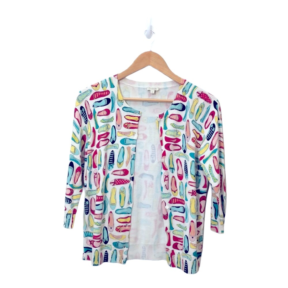Talbots Cardigan with shoes on them vintage